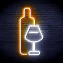 ADVPRO Wine Bottle with Glass Ultra-Bright LED Neon Sign fnu0178 - White & Golden Yellow