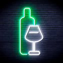 ADVPRO Wine Bottle with Glass Ultra-Bright LED Neon Sign fnu0178 - White & Green