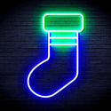 ADVPRO Christmas Sock Ultra-Bright LED Neon Sign fnu0181 - Green & Blue