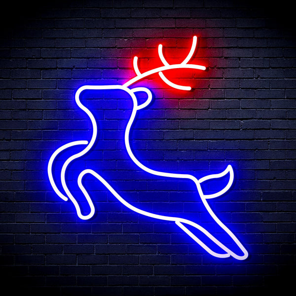 ADVPRO Deer Ultra-Bright LED Neon Sign fnu0182 - Blue & Red