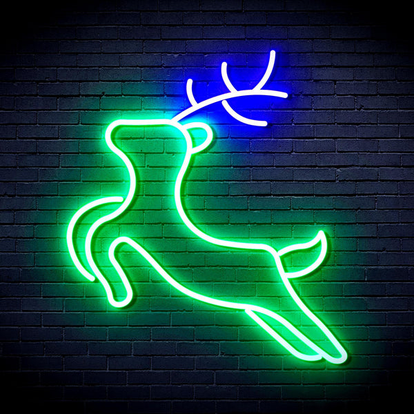 ADVPRO Deer Ultra-Bright LED Neon Sign fnu0182 - Green & Blue