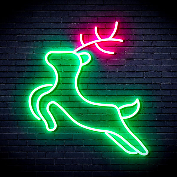 ADVPRO Deer Ultra-Bright LED Neon Sign fnu0182 - Green & Pink