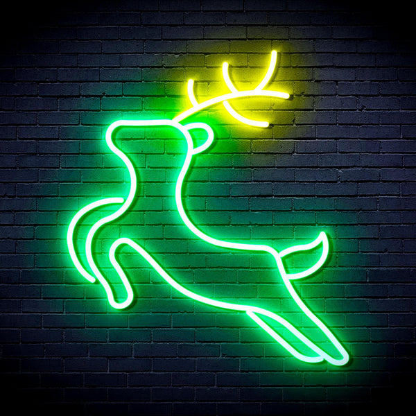 ADVPRO Deer Ultra-Bright LED Neon Sign fnu0182 - Green & Yellow
