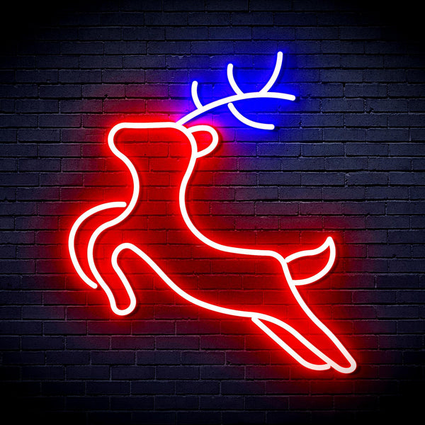 ADVPRO Deer Ultra-Bright LED Neon Sign fnu0182 - Red & Blue