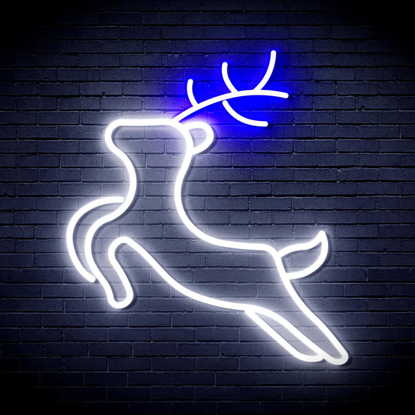 ADVPRO Deer Ultra-Bright LED Neon Sign fnu0182 - White & Blue