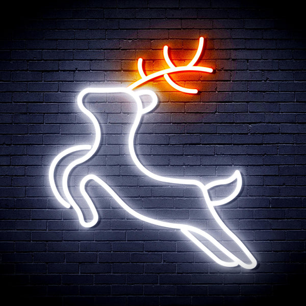 ADVPRO Deer Ultra-Bright LED Neon Sign fnu0182 - White & Orange