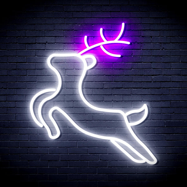 ADVPRO Deer Ultra-Bright LED Neon Sign fnu0182 - White & Purple