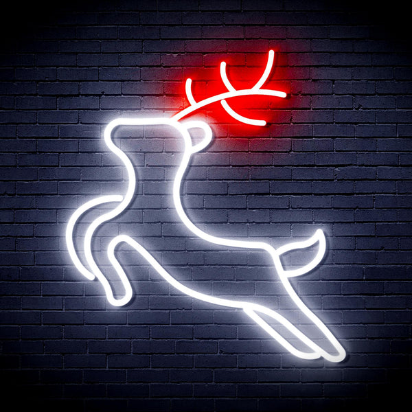 ADVPRO Deer Ultra-Bright LED Neon Sign fnu0182 - White & Red