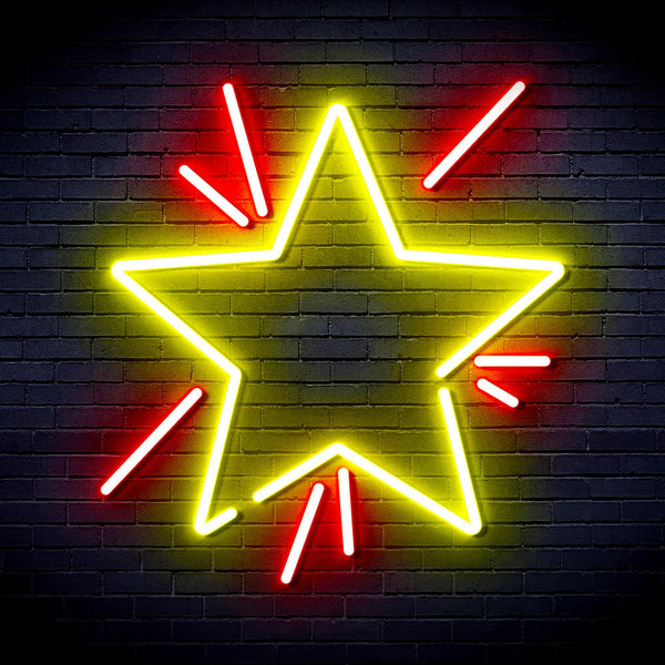ADVPRO Flashing Star Ultra-Bright LED Neon Sign fnu0183 - Red & Yellow