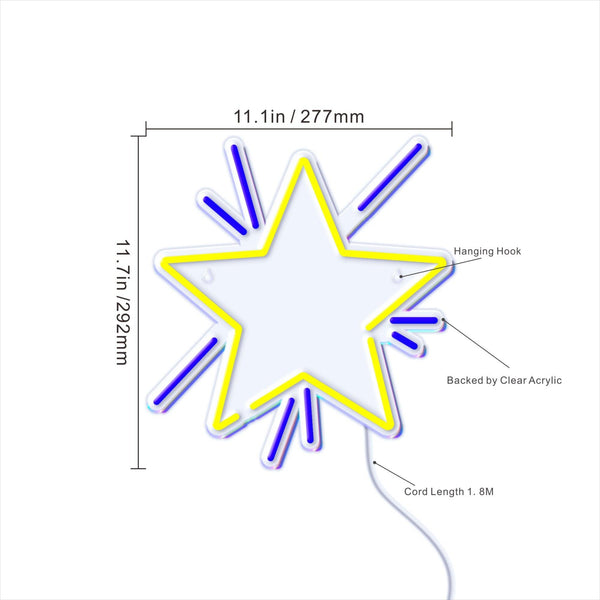 ADVPRO Flashing Star Ultra-Bright LED Neon Sign fnu0183 - Size