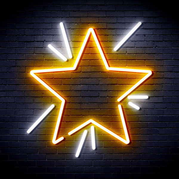 ADVPRO Flashing Star Ultra-Bright LED Neon Sign fnu0183 - White & Golden Yellow