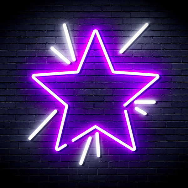 ADVPRO Flashing Star Ultra-Bright LED Neon Sign fnu0183 - White & Purple