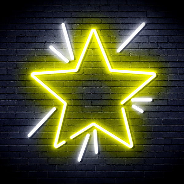 ADVPRO Flashing Star Ultra-Bright LED Neon Sign fnu0183 - White & Yellow