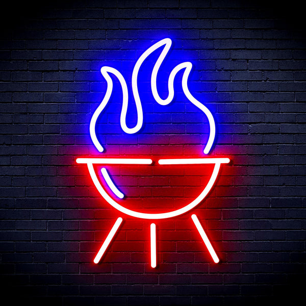 ADVPRO Barbecue Grill Ultra-Bright LED Neon Sign fnu0186 - Blue & Red