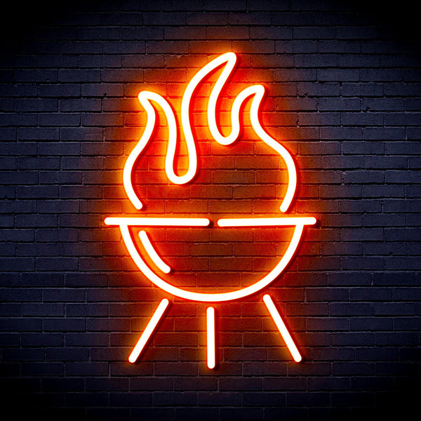 ADVPRO Barbecue Grill Ultra-Bright LED Neon Sign fnu0186 - Orange