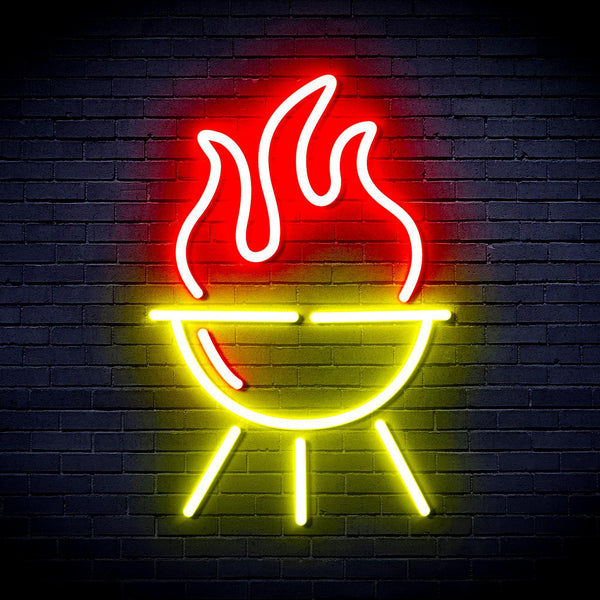 ADVPRO Barbecue Grill Ultra-Bright LED Neon Sign fnu0186 - Red & Yellow