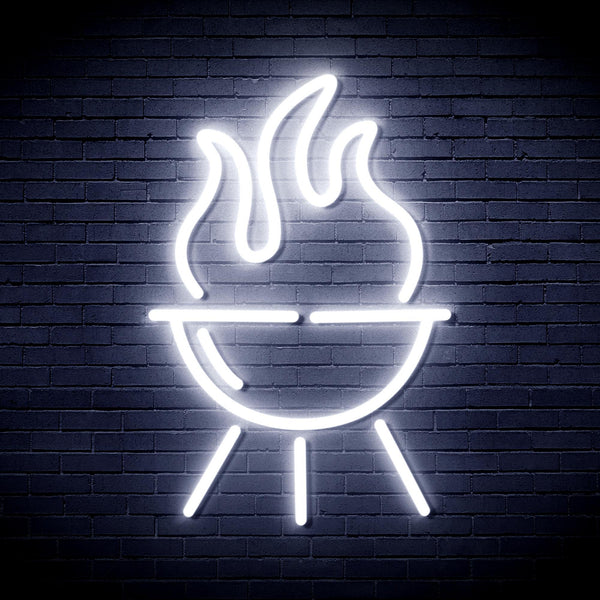 ADVPRO Barbecue Grill Ultra-Bright LED Neon Sign fnu0186 - White