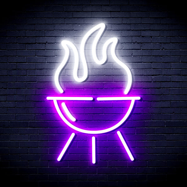 ADVPRO Barbecue Grill Ultra-Bright LED Neon Sign fnu0186 - White & Purple