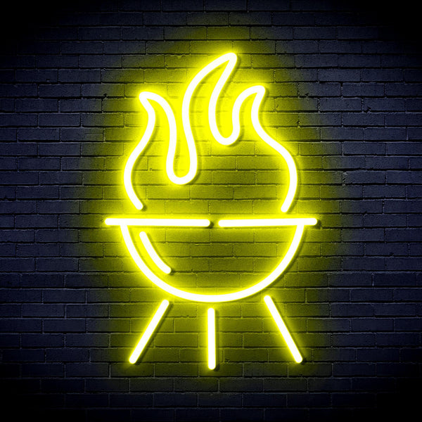 ADVPRO Barbecue Grill Ultra-Bright LED Neon Sign fnu0186 - Yellow