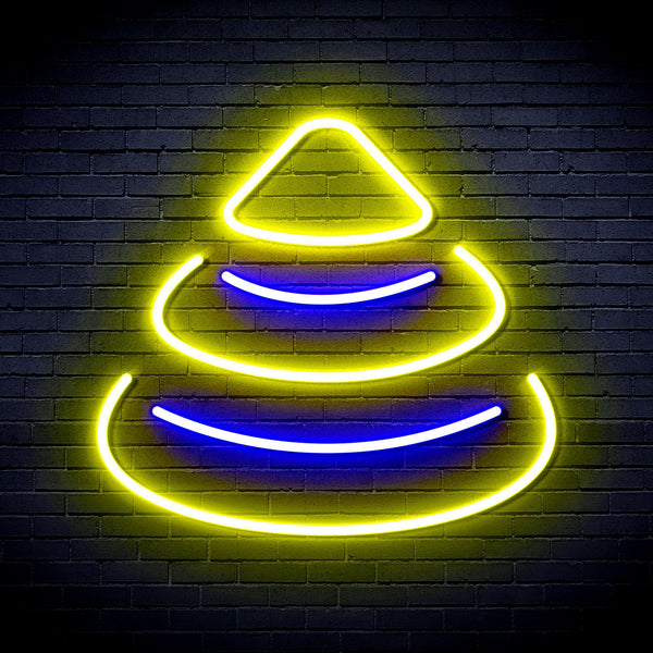 ADVPRO Modern Christmas Tree Ultra-Bright LED Neon Sign fnu0191 - Blue & Yellow