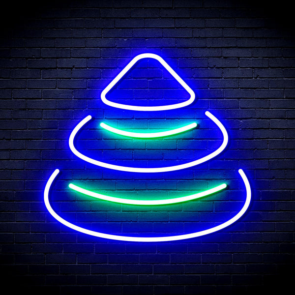 ADVPRO Modern Christmas Tree Ultra-Bright LED Neon Sign fnu0191 - Green & Blue