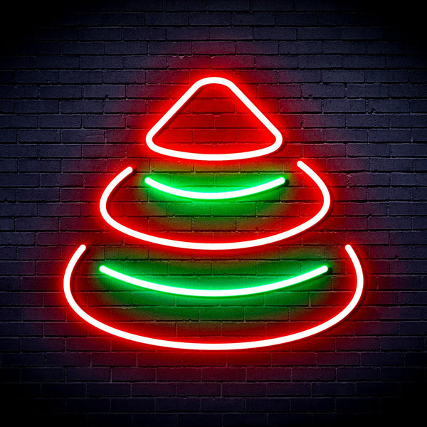 ADVPRO Modern Christmas Tree Ultra-Bright LED Neon Sign fnu0191 - Green & Red