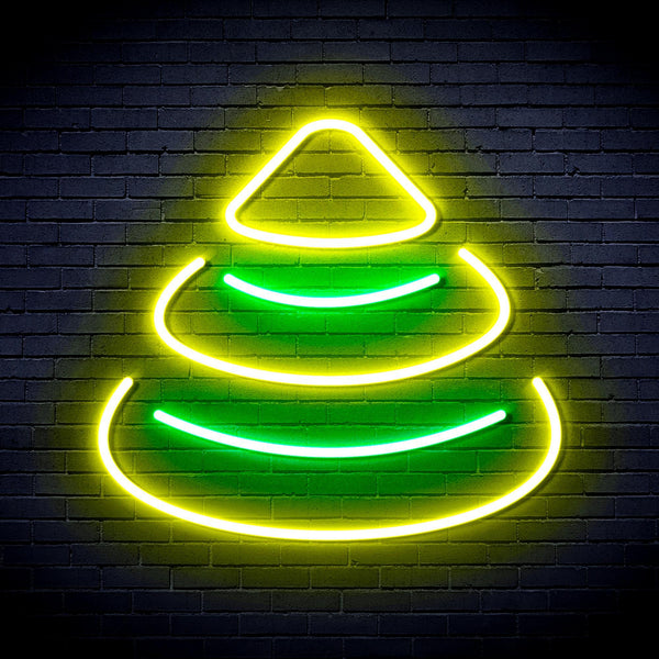 ADVPRO Modern Christmas Tree Ultra-Bright LED Neon Sign fnu0191 - Green & Yellow