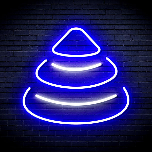ADVPRO Modern Christmas Tree Ultra-Bright LED Neon Sign fnu0191 - White & Blue