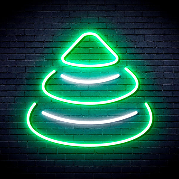 ADVPRO Modern Christmas Tree Ultra-Bright LED Neon Sign fnu0191 - White & Green