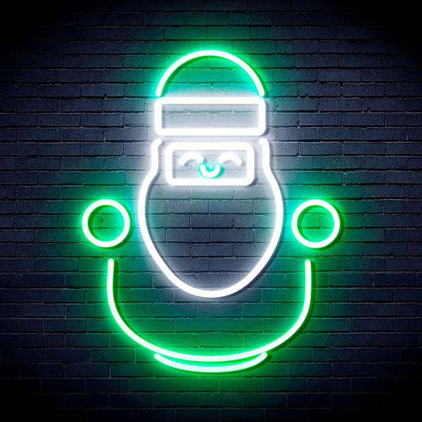 ADVPRO Cute Santa Claus Ultra-Bright LED Neon Sign fnu0193 - White & Green