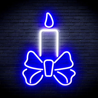 ADVPRO Candle Ultra-Bright LED Neon Sign fnu0196 - White & Blue