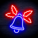 ADVPRO Christmas Bell with Leaves Ultra-Bright LED Neon Sign fnu0197 - Blue & Red