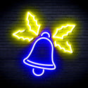 ADVPRO Christmas Bell with Leaves Ultra-Bright LED Neon Sign fnu0197 - Blue & Yellow
