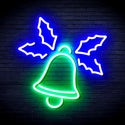 ADVPRO Christmas Bell with Leaves Ultra-Bright LED Neon Sign fnu0197 - Green & Blue