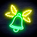 ADVPRO Christmas Bell with Leaves Ultra-Bright LED Neon Sign fnu0197 - Green & Yellow
