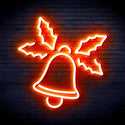 ADVPRO Christmas Bell with Leaves Ultra-Bright LED Neon Sign fnu0197 - Orange