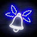 ADVPRO Christmas Bell with Leaves Ultra-Bright LED Neon Sign fnu0197 - White & Blue