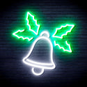 ADVPRO Christmas Bell with Leaves Ultra-Bright LED Neon Sign fnu0197 - White & Green