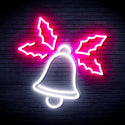 ADVPRO Christmas Bell with Leaves Ultra-Bright LED Neon Sign fnu0197 - White & Pink