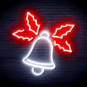ADVPRO Christmas Bell with Leaves Ultra-Bright LED Neon Sign fnu0197 - White & Red