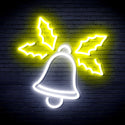 ADVPRO Christmas Bell with Leaves Ultra-Bright LED Neon Sign fnu0197 - White & Yellow
