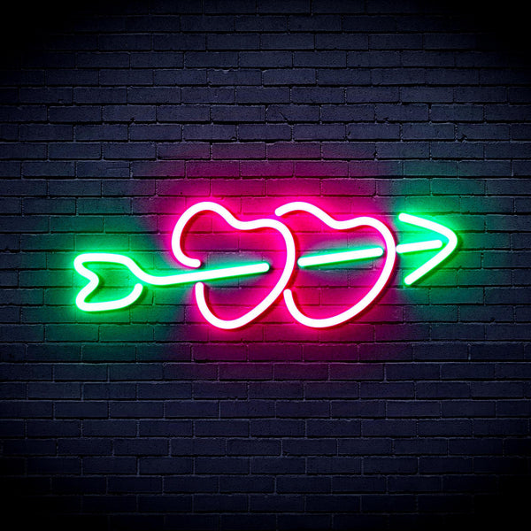 ADVPRO Hearts with Arrow Ultra-Bright LED Neon Sign fnu0200 - Green & Pink