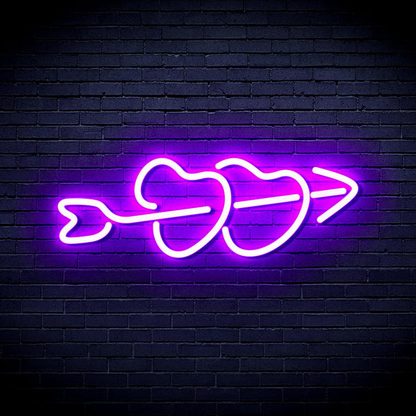 ADVPRO Hearts with Arrow Ultra-Bright LED Neon Sign fnu0200 - Purple