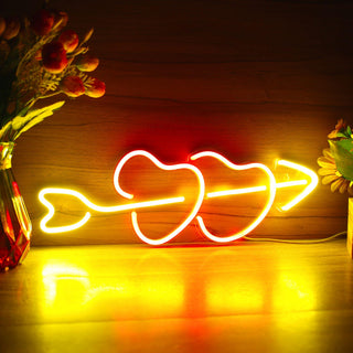 ADVPRO Hearts with Arrow Ultra-Bright LED Neon Sign fnu0200