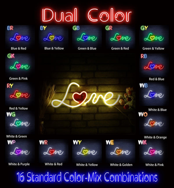ADVPRO Love with Heart Ultra-Bright LED Neon Sign fnu0201 - Dual-Color