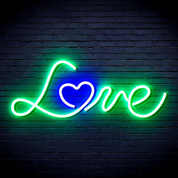 ADVPRO Love with Heart Ultra-Bright LED Neon Sign fnu0201 - Green & Blue