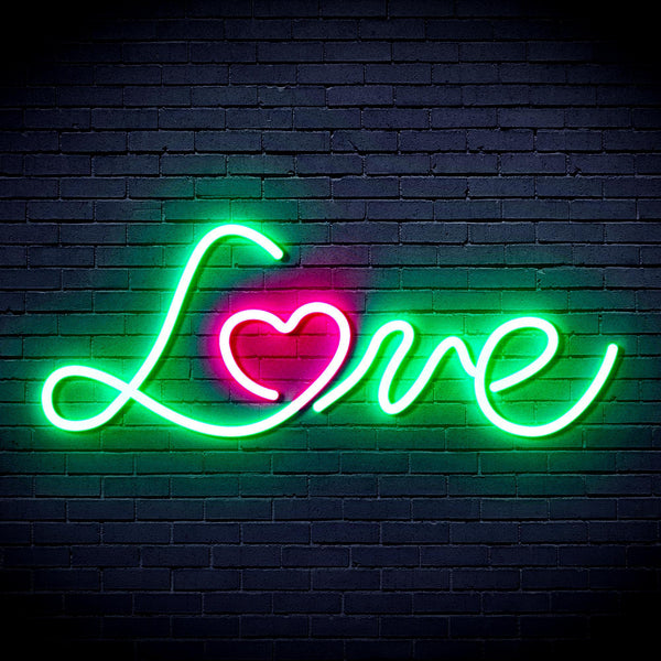 ADVPRO Love with Heart Ultra-Bright LED Neon Sign fnu0201 - Green & Pink