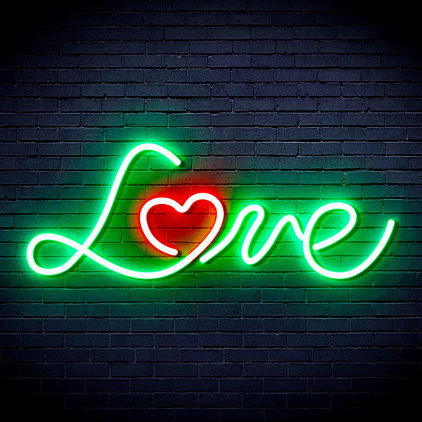 ADVPRO Love with Heart Ultra-Bright LED Neon Sign fnu0201 - Green & Red