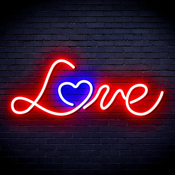 ADVPRO Love with Heart Ultra-Bright LED Neon Sign fnu0201 - Red & Blue