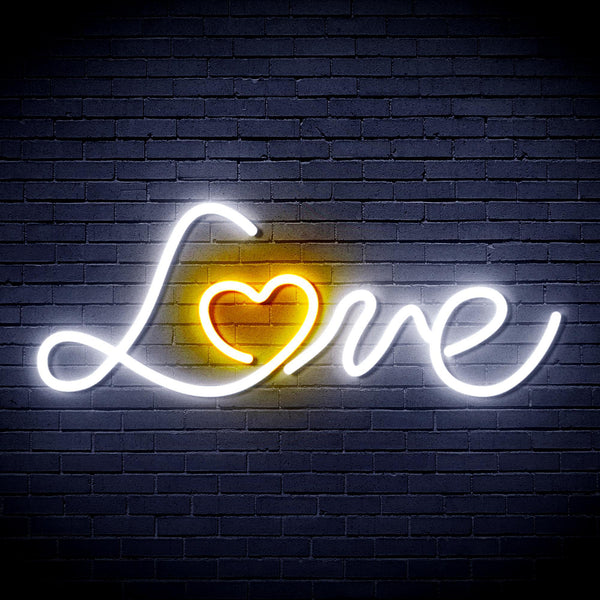 ADVPRO Love with Heart Ultra-Bright LED Neon Sign fnu0201 - White & Golden Yellow
